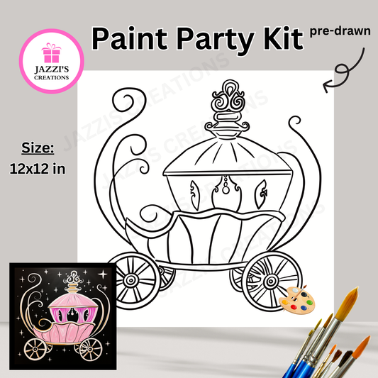 DIY Canvas Paint Party Kit - Princess Carriage