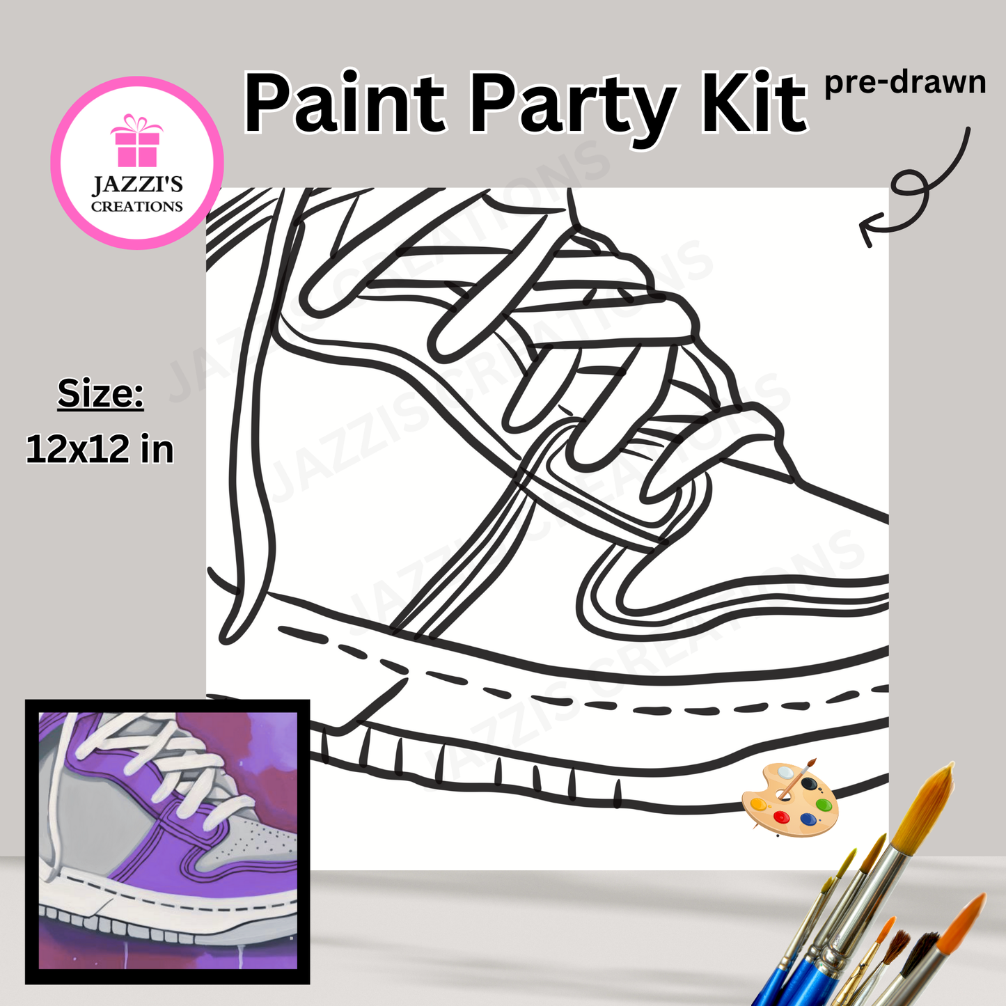 DIY Canvas Paint Party Kit - Sneaker