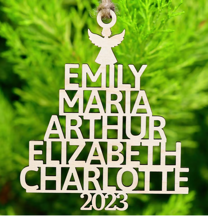 Personalized Family Name Christmas Tree Ornament