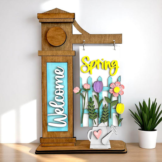 Welcome Spring Interchangeable Post Sign  - DIY Insert for the Arm Post