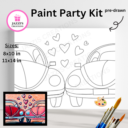 DIY Canvas Paint Party Kit - Love Bugs