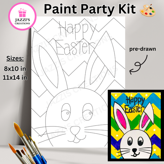 DIY Canvas Paint Party Kit - Happy Easter Bunny