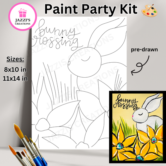 DIY Canvas Paint Party Kit - Bunny Crossing