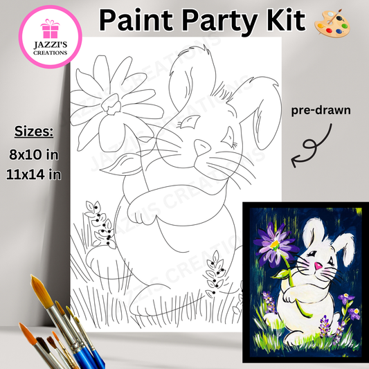 DIY Canvas Paint Party Kit - Hippity Hoppity Bunny