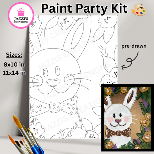 DIY Canvas Paint Party Kit - Woodland Bunny