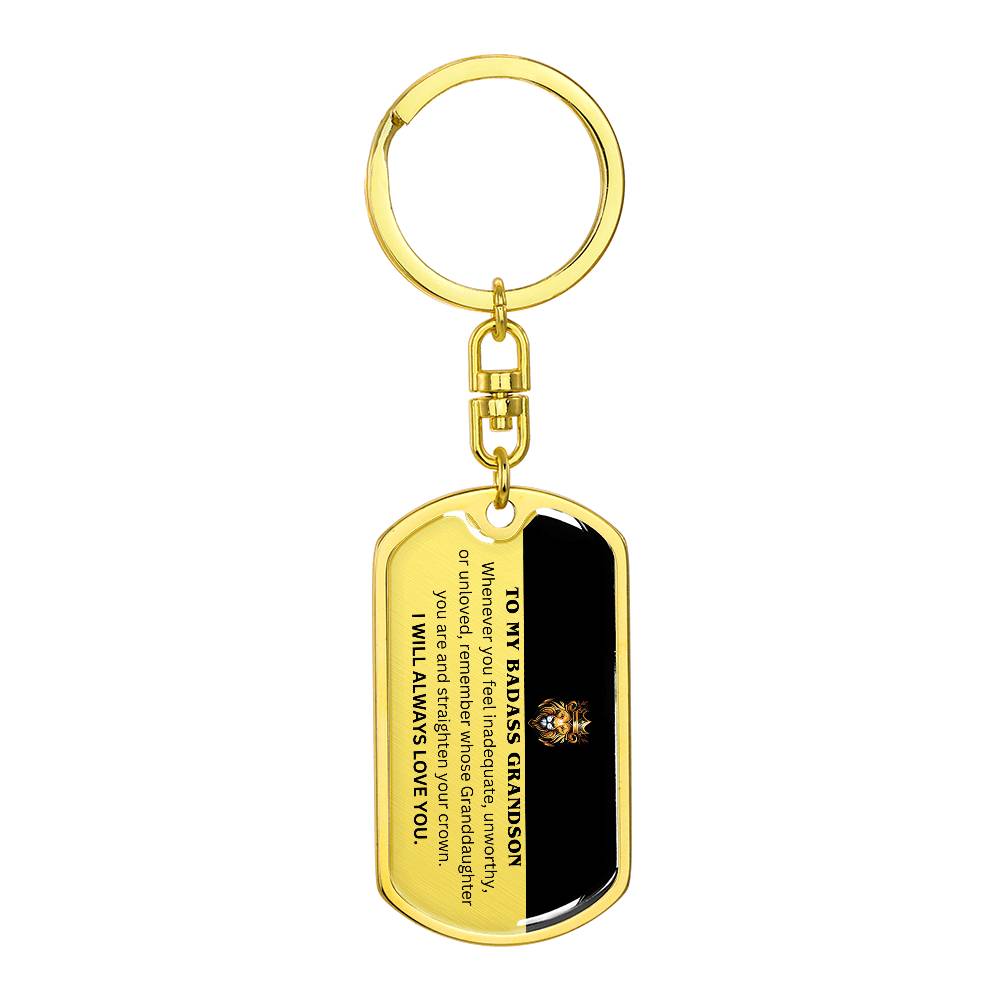 Grandson Keepsake | Dog Tag Keychain