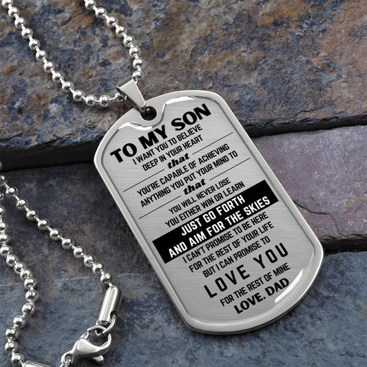 To My Son From Dad | I Promise | Dog Tag