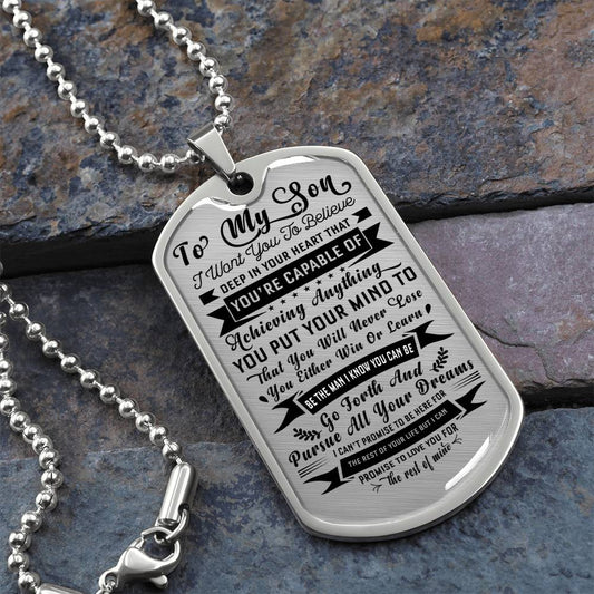 TO MY SON FROM DAD | YOU'RE CAPABLE | DOG TAG