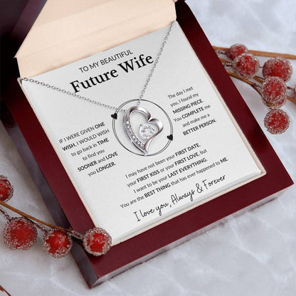 To My Beautiful Future Wife Heart Necklace