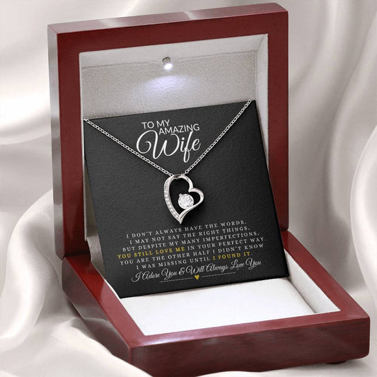 TO MY AMAZING WIFE | I FOUND YOU | HEART NECKLACE