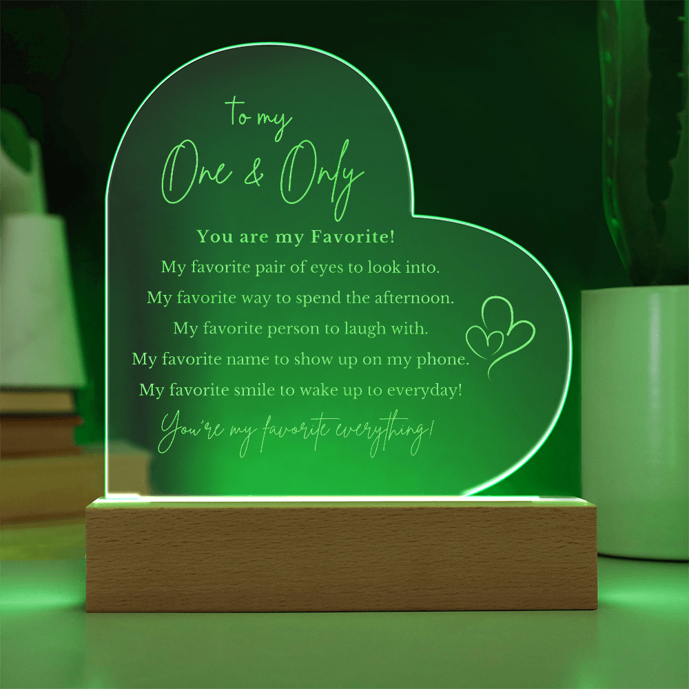To My One and Only Heart Acylic Plaque