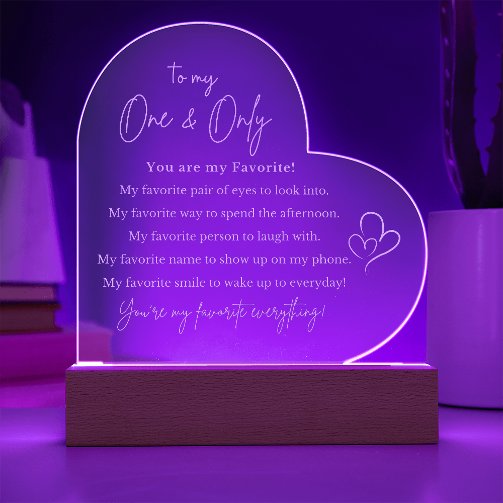 To My One and Only Heart Acylic Plaque