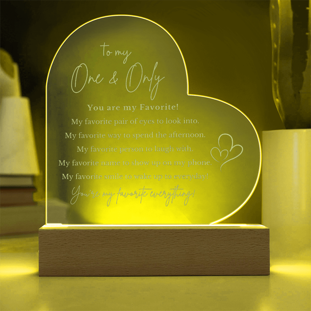 To My One and Only Heart Acylic Plaque