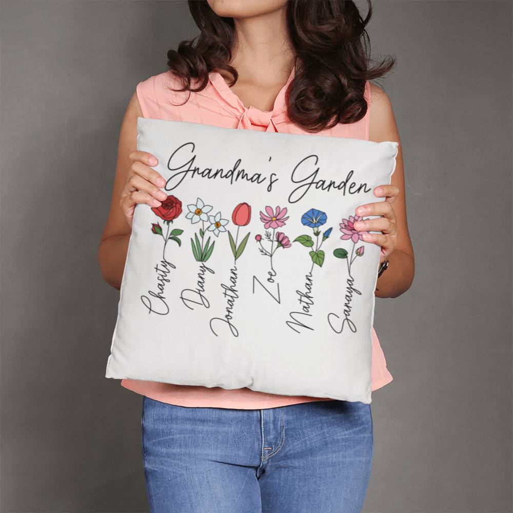 Grandma's Garden Custom Square Pillow