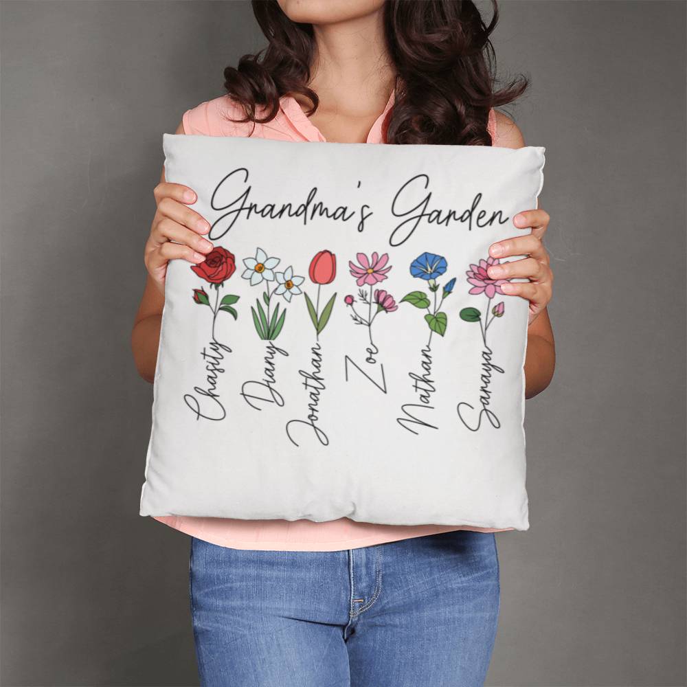 Grandma's Garden Custom Square Pillow