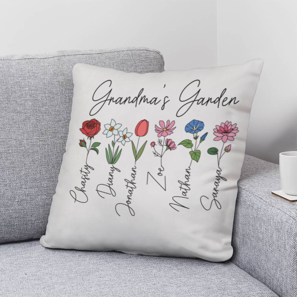 Grandma's Garden Custom Square Pillow