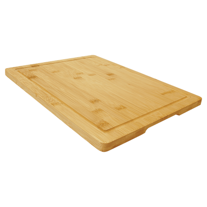Personalized bamboo cutting board with juice groove from Jazzi’s Creations in Orange Park, FL