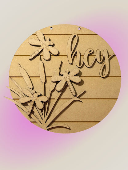 DIY Dragonfly Round Sign Craft Kit – Spring Floral Home Décor  🐉🌸