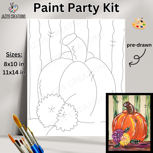 🎃🍁 Classic Harvest Pumpkin – Paint Party Kit
