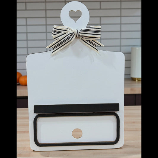 DIY interchangeable breadboard base craft kit, unfinished farmhouse sign base with heart handle and insert slot, unpainted and unassembled DIY home decor base