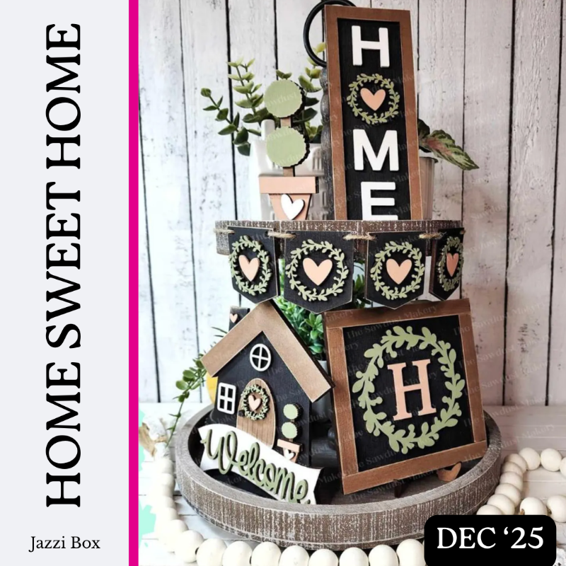 Jazzi Craft Box monthly DIY subscription with laser-cut projects and paint supplies in Orange Park FL