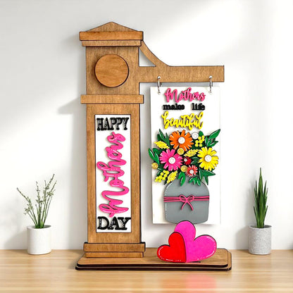 DIY Mother’s Day interchangeable arm post by Jazzi’s Creations in Orange Park FL floral wooden craft kit unpainted home decor gift