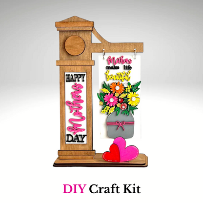 Mother’s Day DIY craft kit assembled by Jazzi’s Creations in Orange Park FL wooden floral sign kit ready to paint and assemble