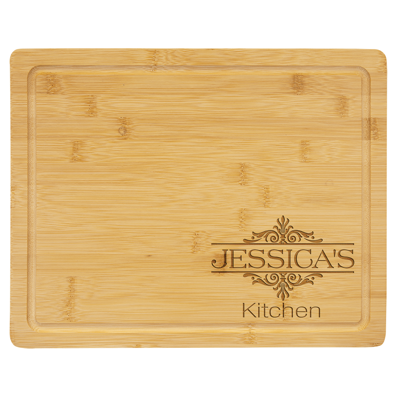 Personalized bamboo cutting board with custom engraving by Jazzi’s Creations in Orange Park, FL