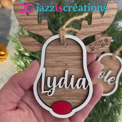 Personalized Reindeer Ornament