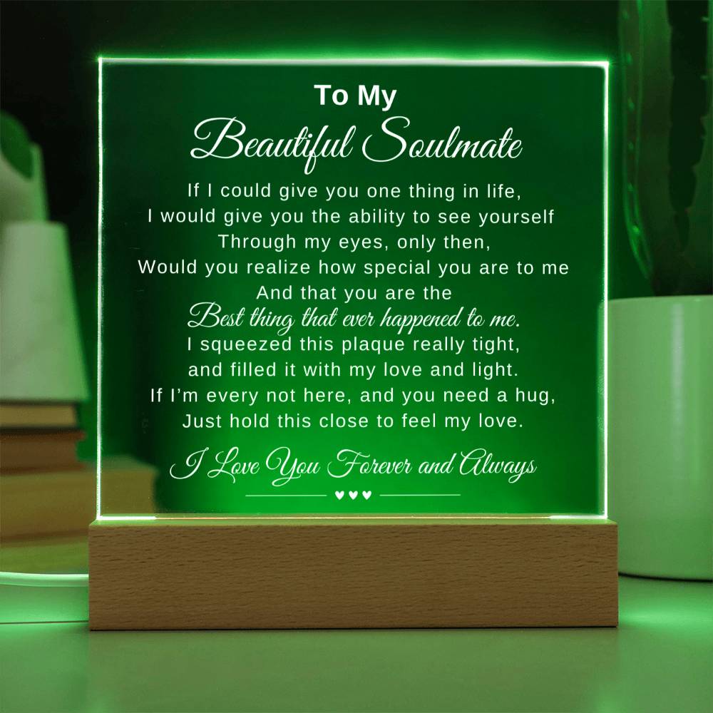 To My Beautiful Soulmate Acrylic Square Plaque