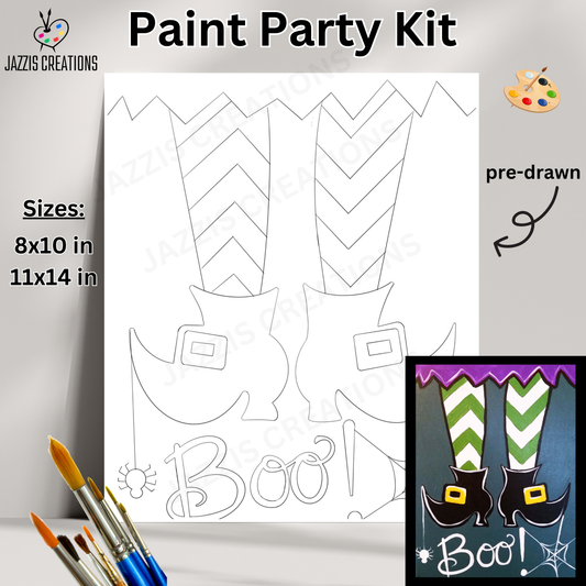 🎃👢 Step into Spooky Fun with Our Witch Shoes “Boo” – Paint Party Kit