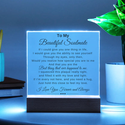 To My Beautiful Soulmate Acrylic Square Plaque