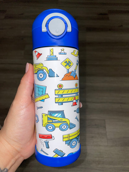 Yellow & Blue Construction Kid Tumbler