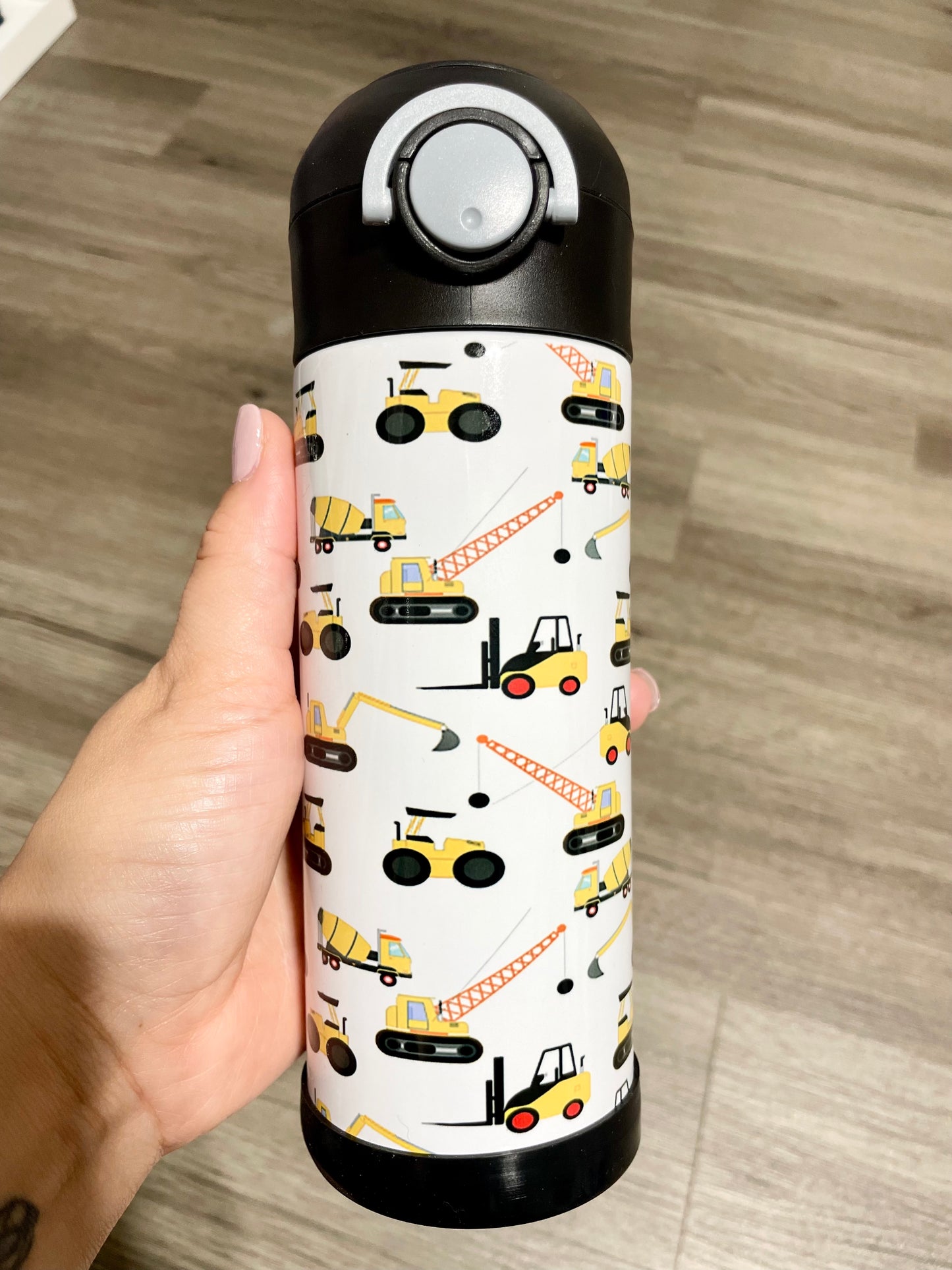 Yellow & Black Construction Kid Tumbler