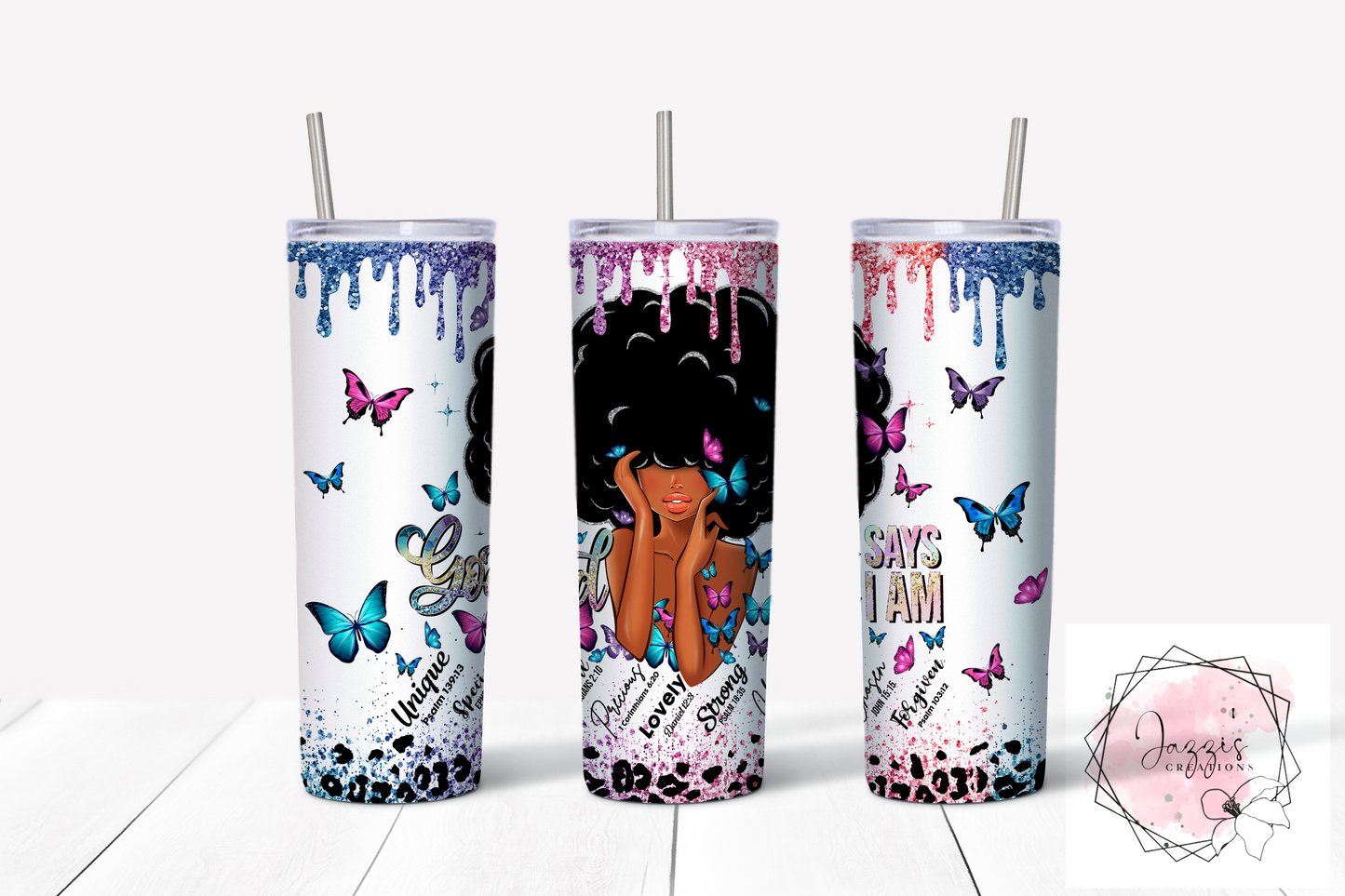 God Says I Am Blue_Purple Tumbler